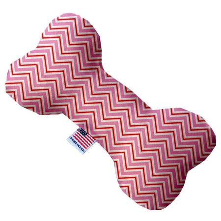 MIRAGE PET PRODUCTS Valentines Day Chevron Stuffing Free 6 in. Bone Dog Toy 1374-SFTYBN6